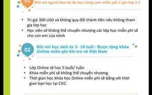 CHƯƠNG TRÌNH ƯU ĐÃI CỦA TRƯỜNG ANH NGỮ CIEC